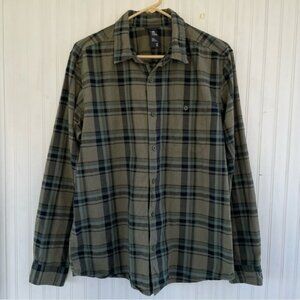 Mountain Hardwear Men's Green Black Plaid Button Down Size Medium